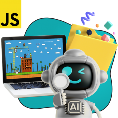Язык программирования JavaScript + AI. Проектное обучение + геймификация + AI-помощники - КИБЕРшкола программирования для детей, компьютерные курсы для школьников, начинающих и подростков - KIBERone г. Белогорск